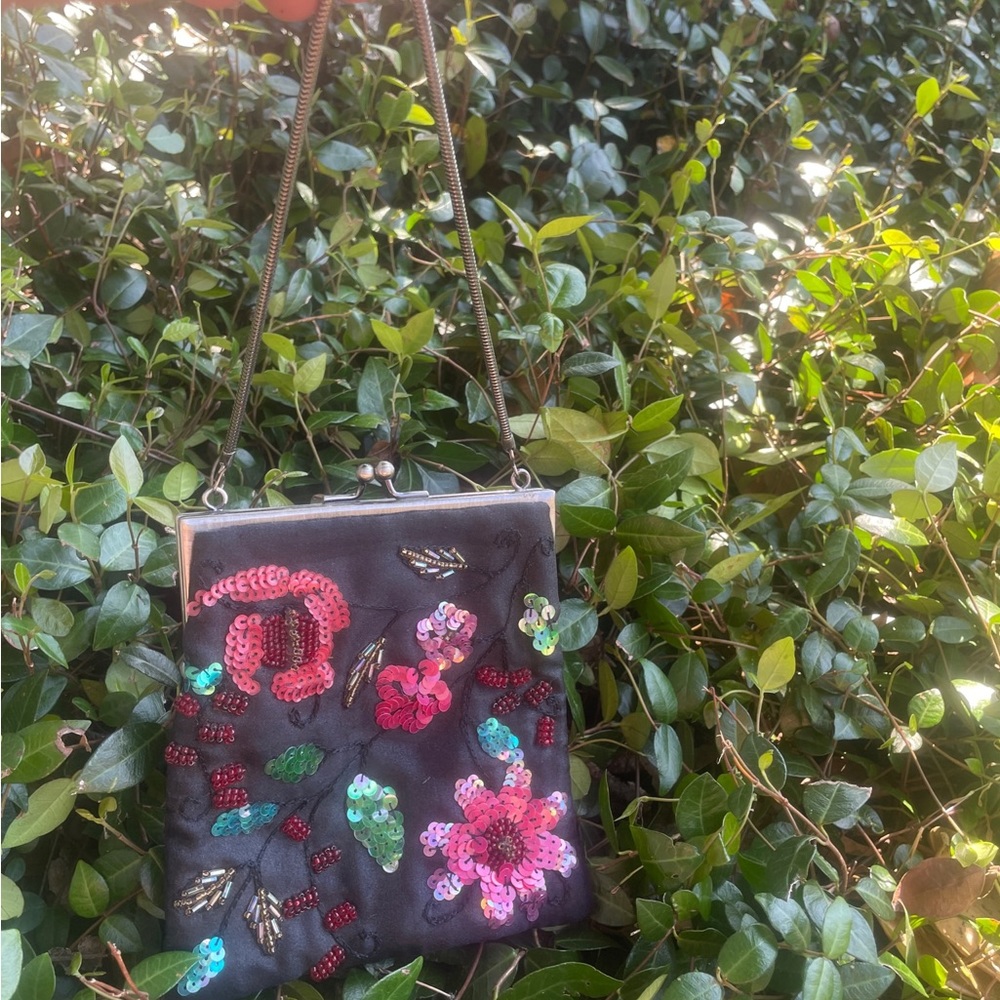Elan floral sequin embezzled mini purse